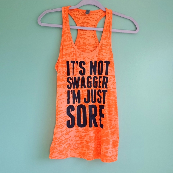 Next Level Apparel Tops - Orange It's Not Swagger Workout Gym Tank Top M